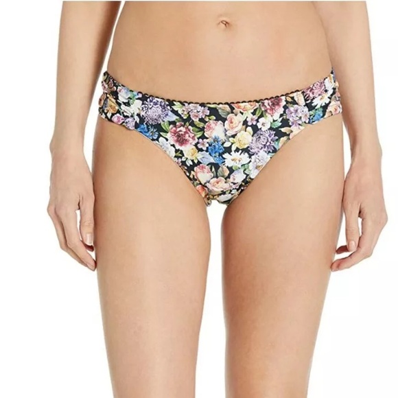 NWT Lucky Brand Late Bloomer Side Dash Bikini Bottom Floral Small Hipster Y2K - Picture 1 of 10
